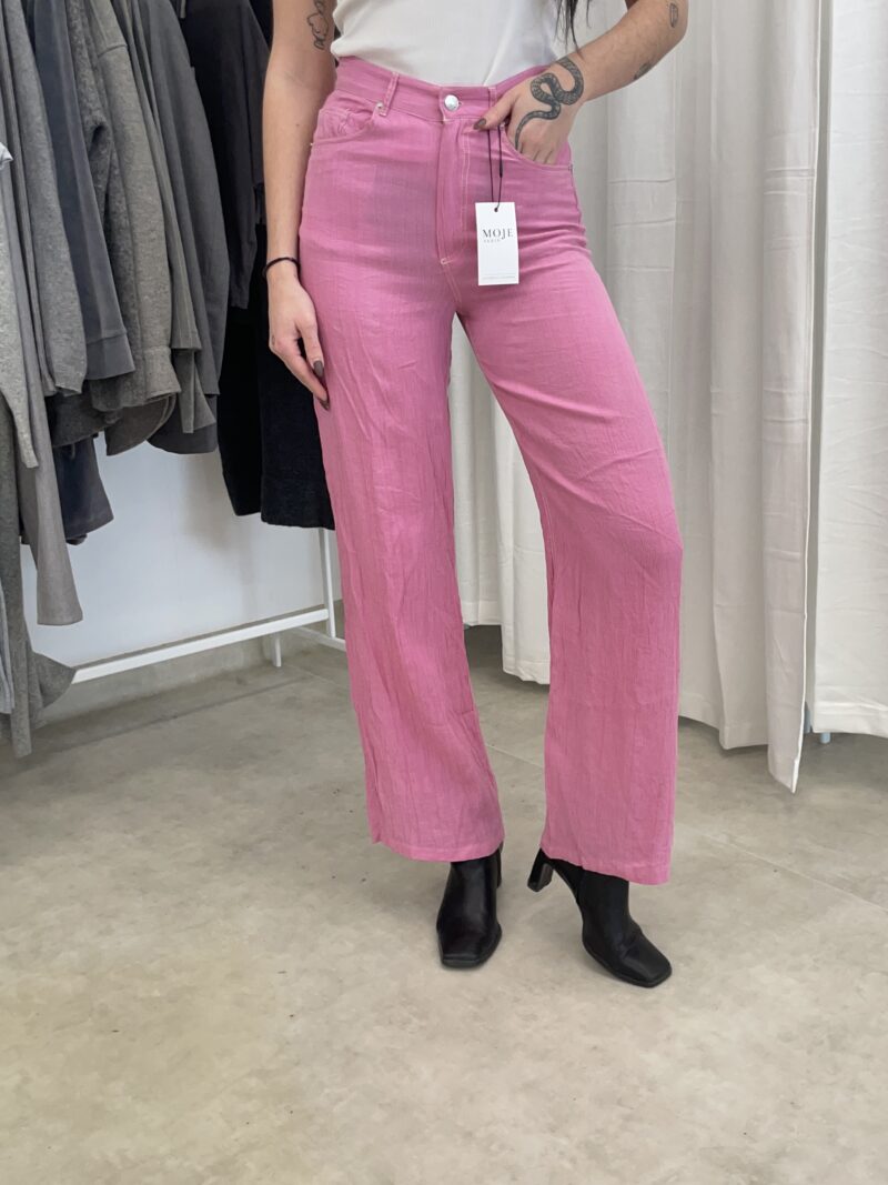 ZARA růžové široké kalhoty 57% viskóza, 43% lyocell vel. XS - Image 2